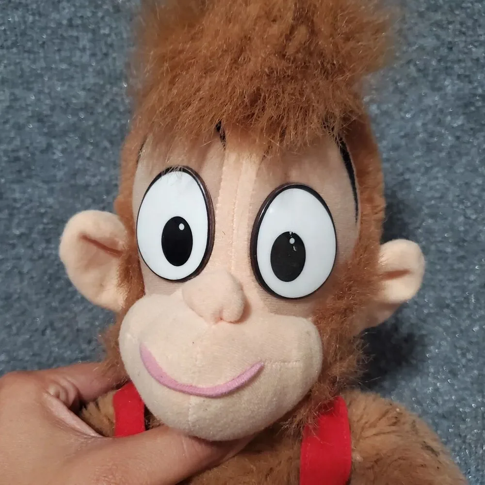 Vintage 90s Disney Aladdin Abu Monkey Plush Stuffed Toy 1992 Mattel Walt Disney